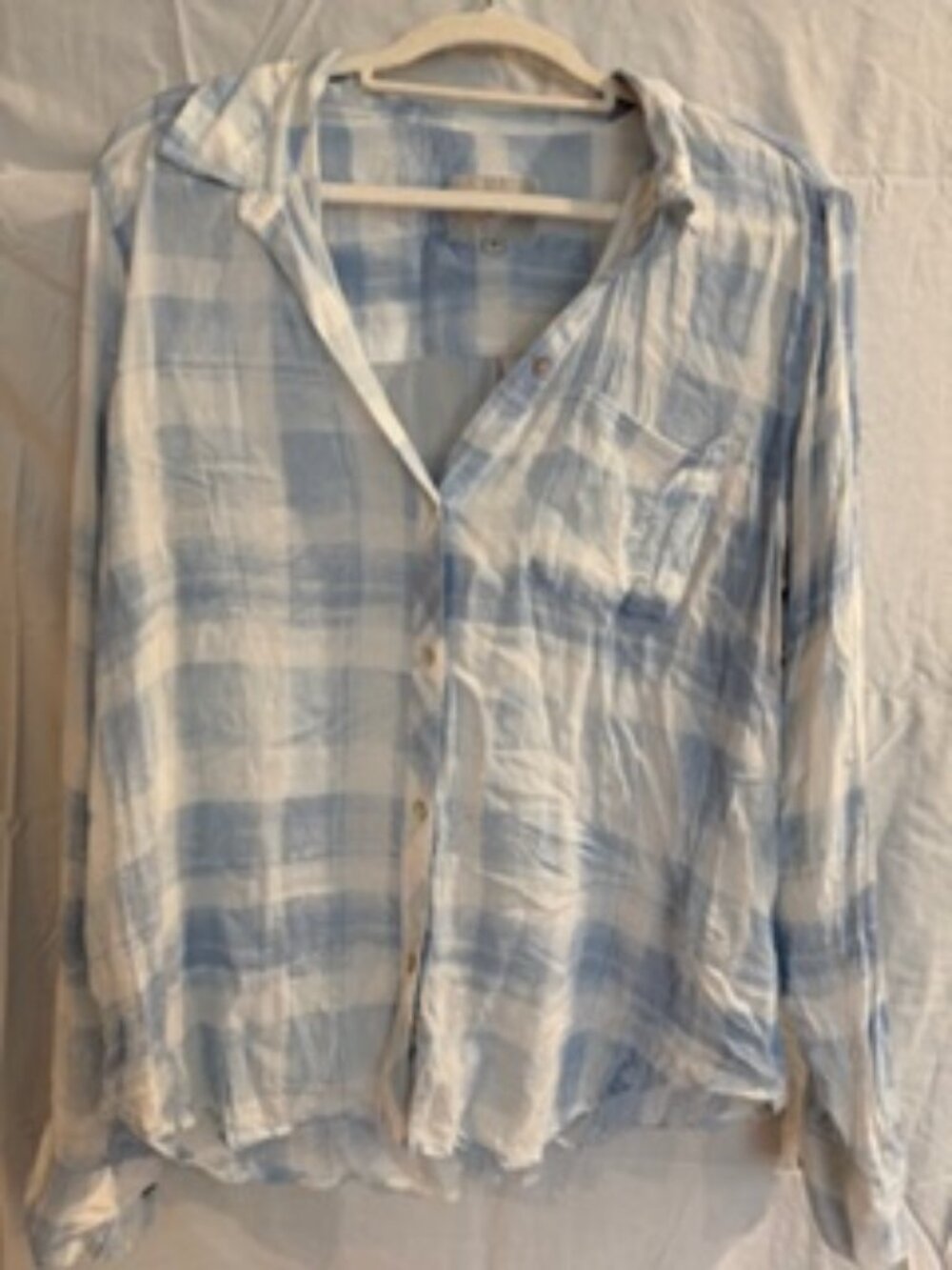 Rails Blue White Plaid Button Down Shirt Women’s Size XL Lightweight